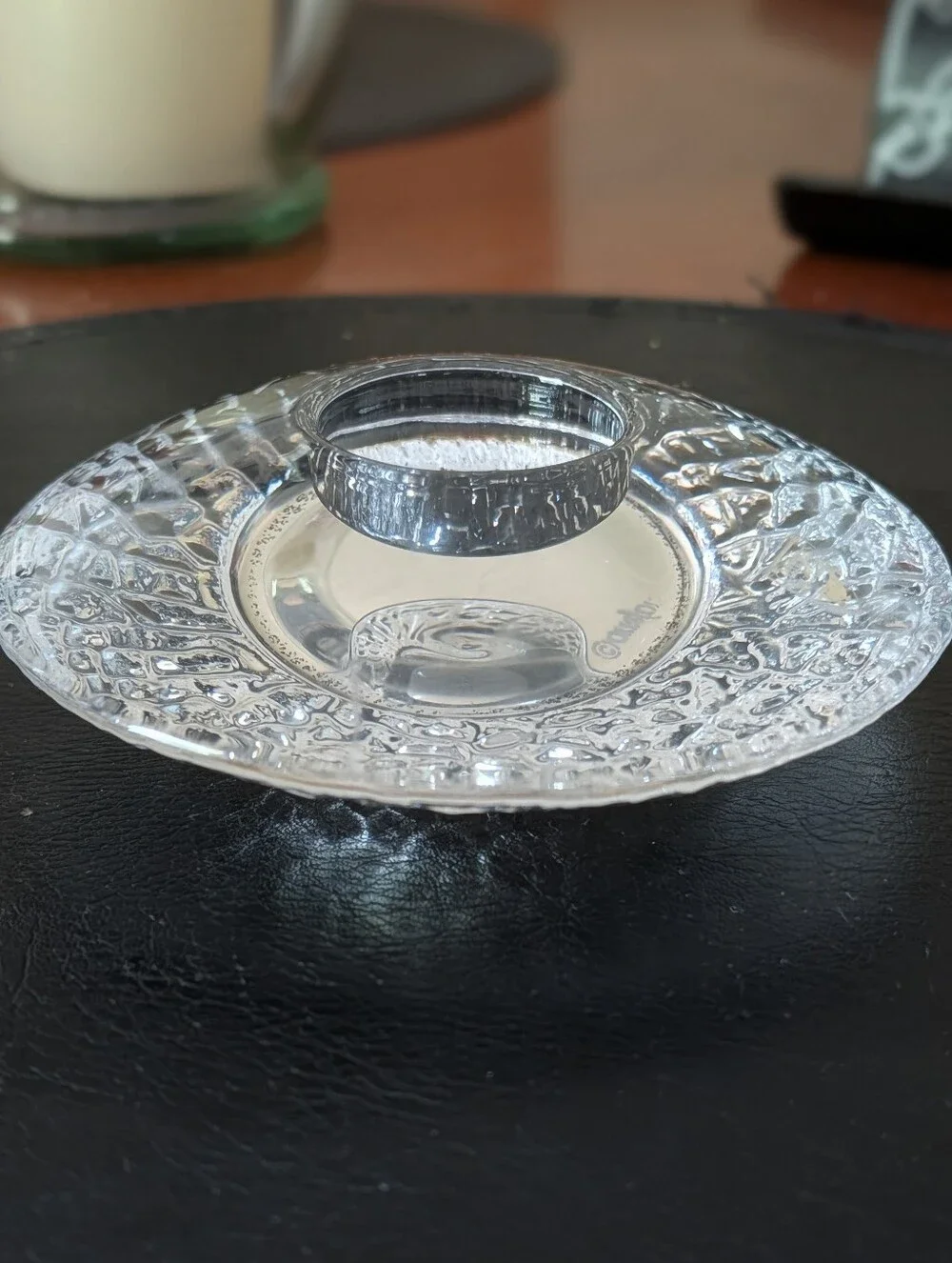 Orrefors disc Votive candle holder